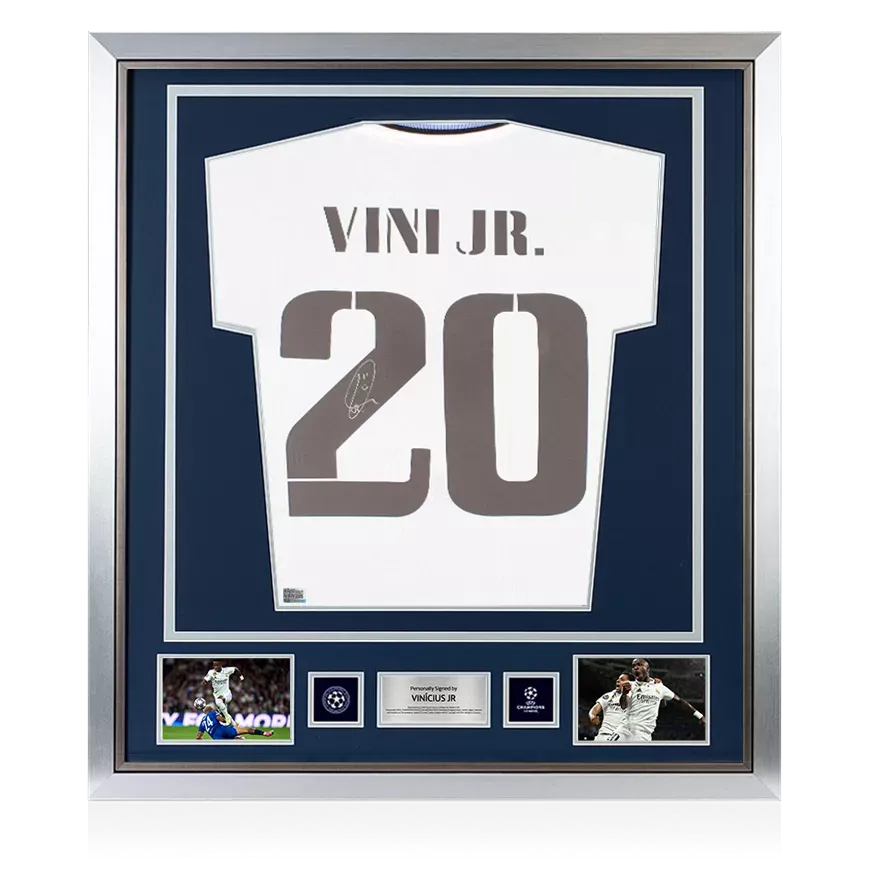 Vinicius Jr Official UEFA Champions League Back Signed and Frame